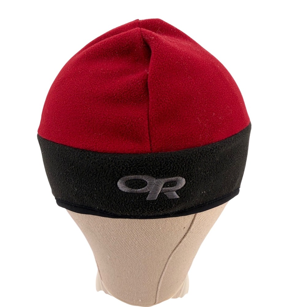 Outdoor‎ Research Alpine Hat Fleece Beanie Hat Red Black Windstopper Medium